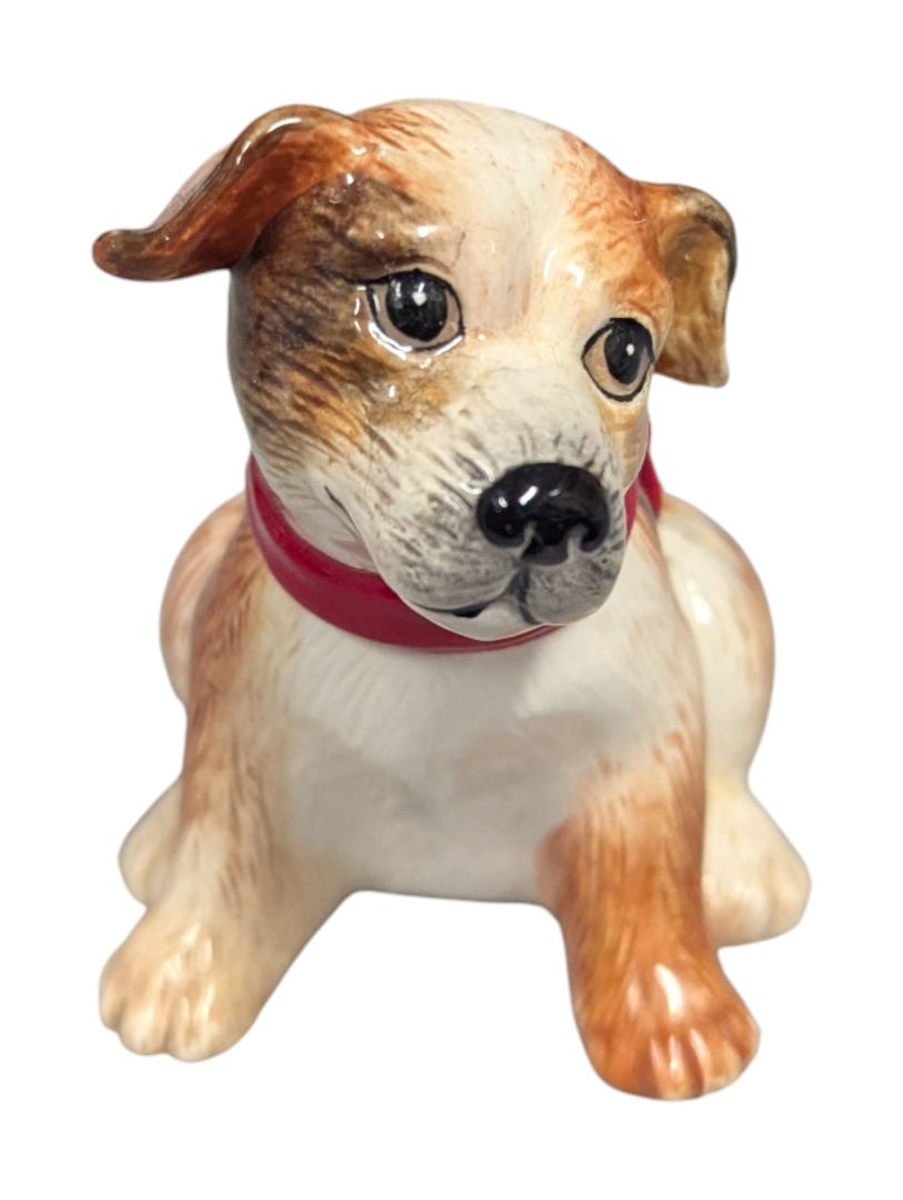 Pair of Ceramic Christmas Puppies Figurines