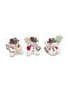 Set of 3 Ceramic Snowmen Figurines