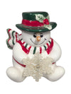 Set of 3 Ceramic Snowmen Figurines