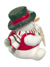 Set of 3 Ceramic Snowmen Figurines