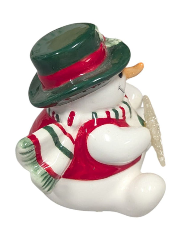 Set of 3 Ceramic Snowmen Figurines