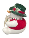 Set of 3 Ceramic Snowmen Figurines