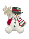 Set of 3 Ceramic Snowmen Figurines