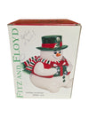 Ceramic Snowman Holding Gift Figurine