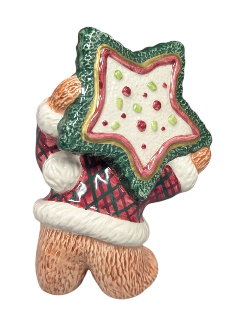 Set of 3 Ceramic Christmas Teddy Bear Figurines