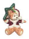 Set of 3 Ceramic Christmas Teddy Bear Figurines