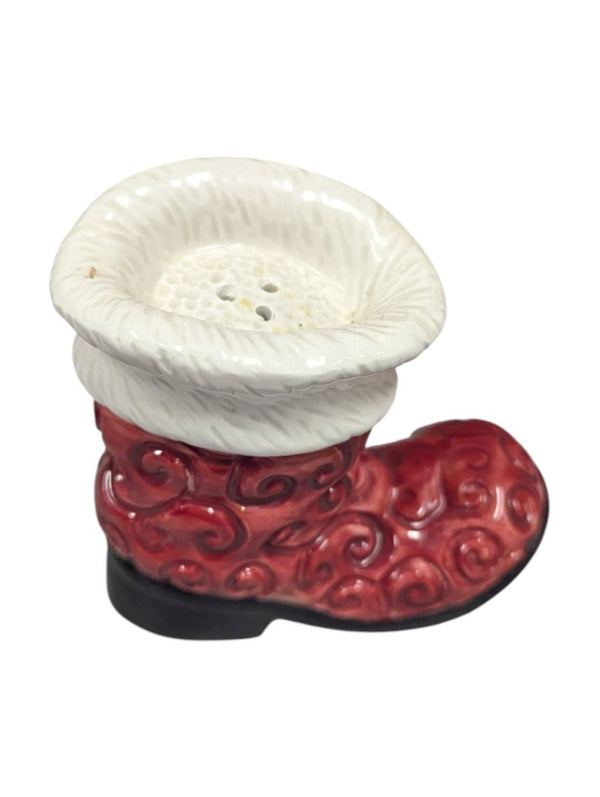 Pair of Ceramic Santa Boots Figurines