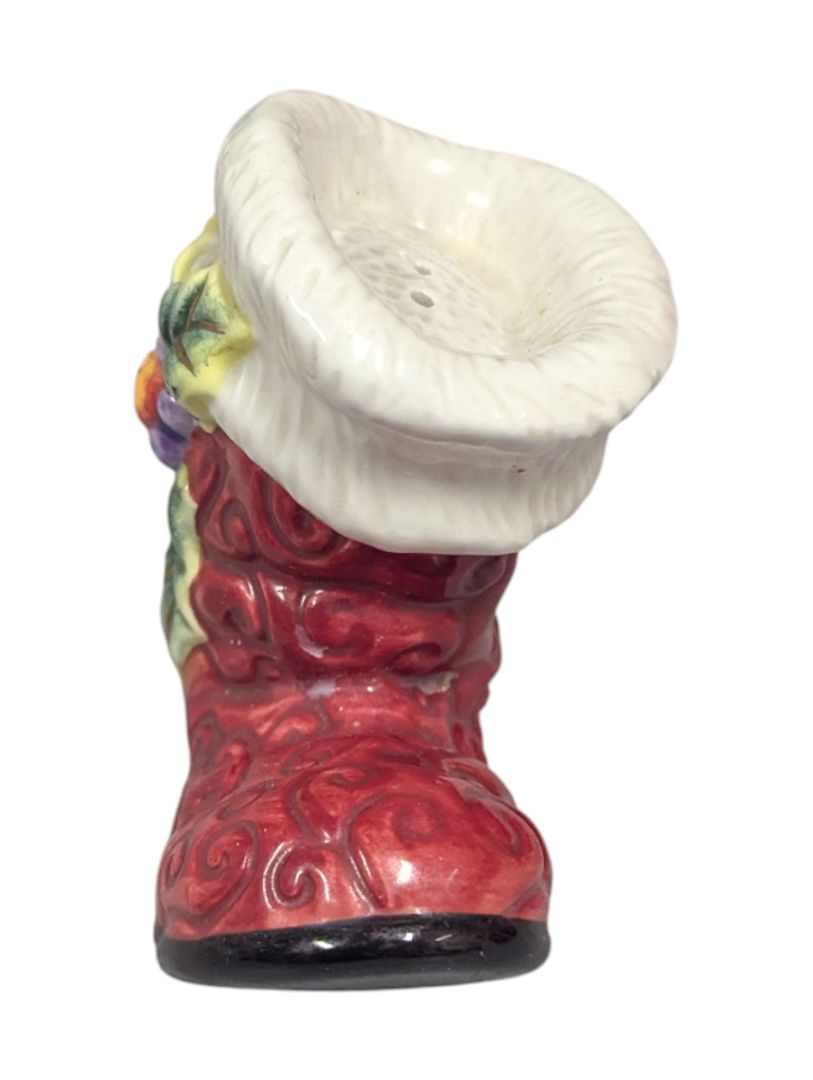 Pair of Ceramic Santa Boots Figurines