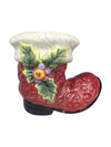 Pair of Ceramic Santa Boots Figurines