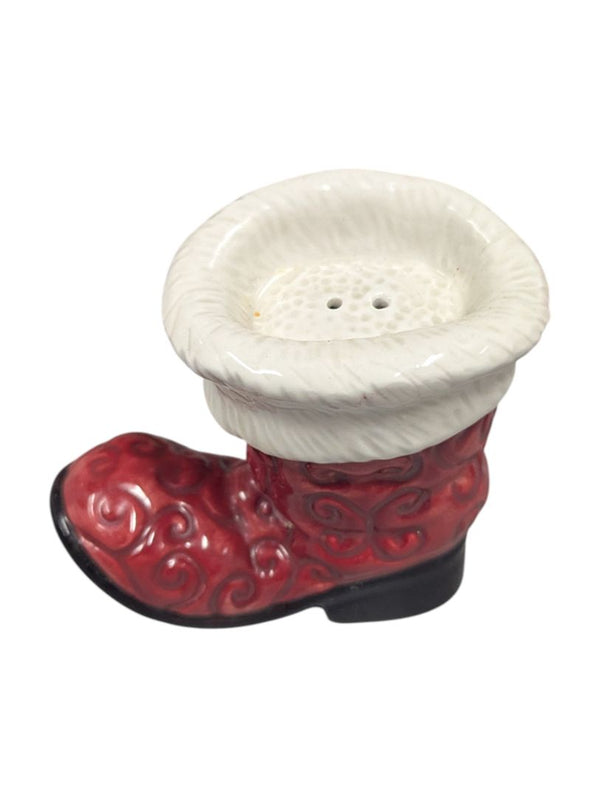 Pair of Ceramic Santa Boots Figurines