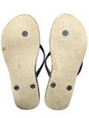 Women’s Snakeskin Print Flip-Flops — Black & Beige