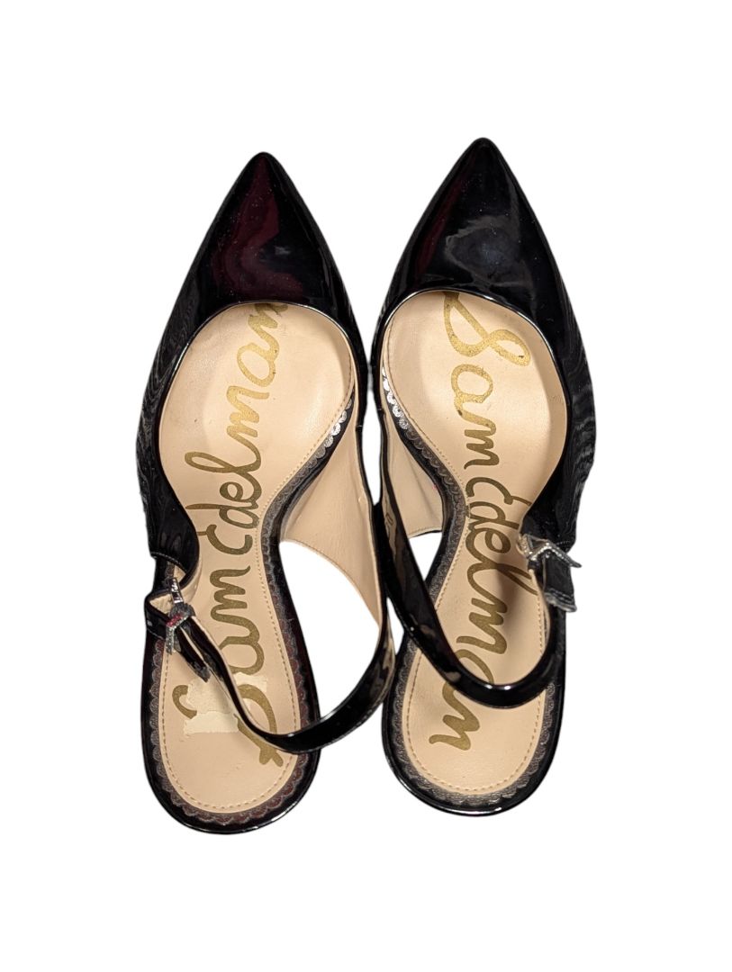 Sam Edelman Black Patent Slingback Heels