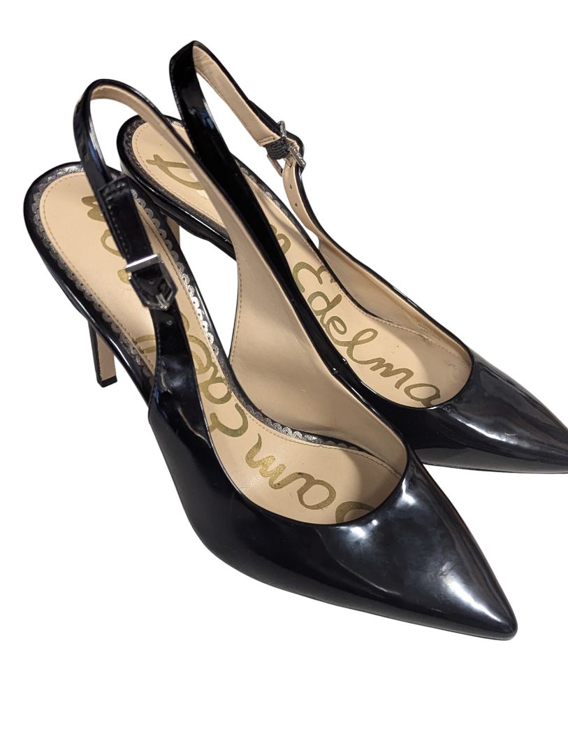 Sam Edelman Black Patent Slingback Heels