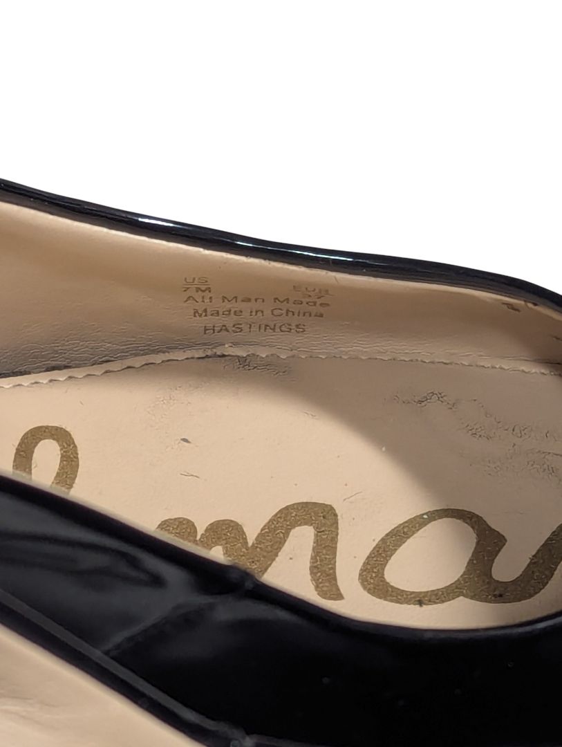 Sam Edelman Black Patent Slingback Heels