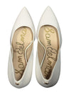 Sam Edelman White Leather Pointed-Toe Heels