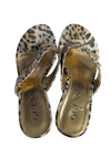 GUESS Leopard Print Wedge Sandals — Rhinestone Logo
