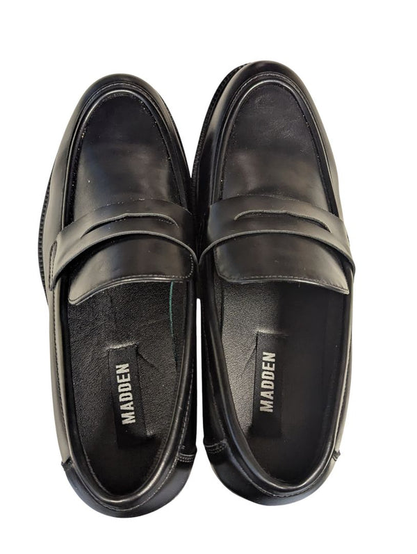 Madden Men’s Black Leather Penny Loafers