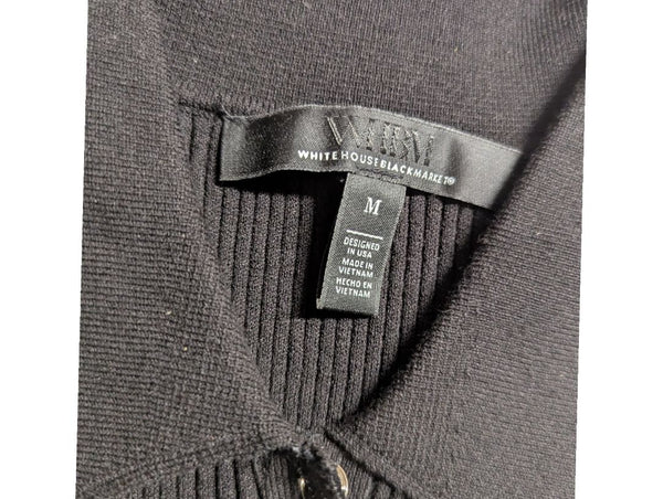 White House Black Market Rib-Knit Sleeveless Button-Front Dress