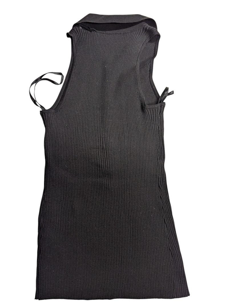 White House Black Market Rib-Knit Sleeveless Button-Front Dress