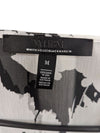 White House Black Market Black-White Abstract Sheer Blouse / Tunic
