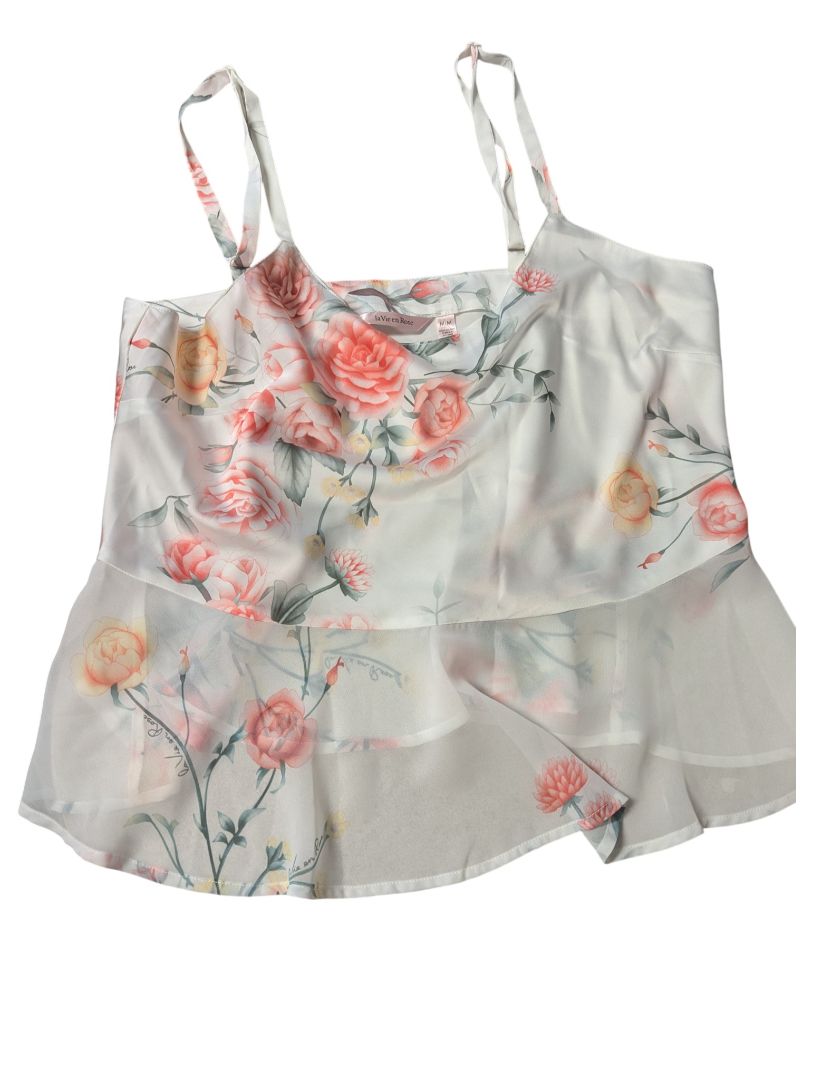 La Vie en Rose Floral Satin Sleep Set – Top & Shorts