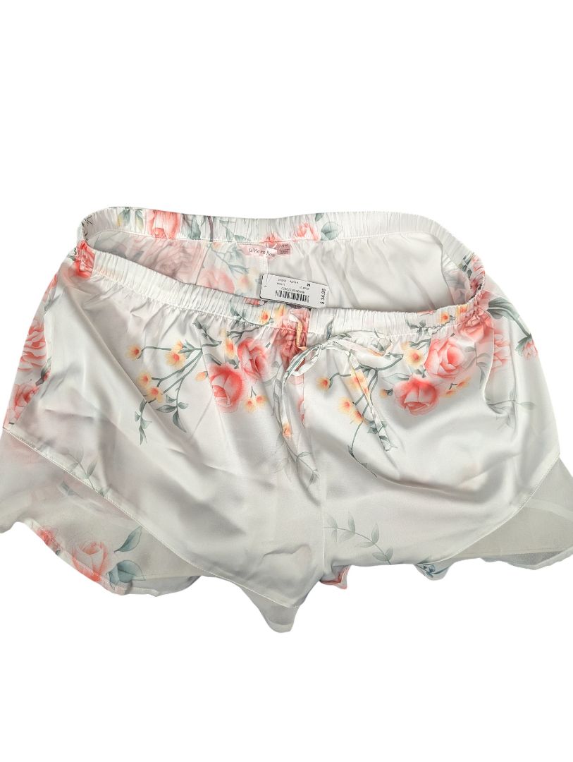 La Vie en Rose Floral Satin Sleep Set – Top & Shorts