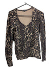 GUESS Leopard Print Button-Up Cardigan