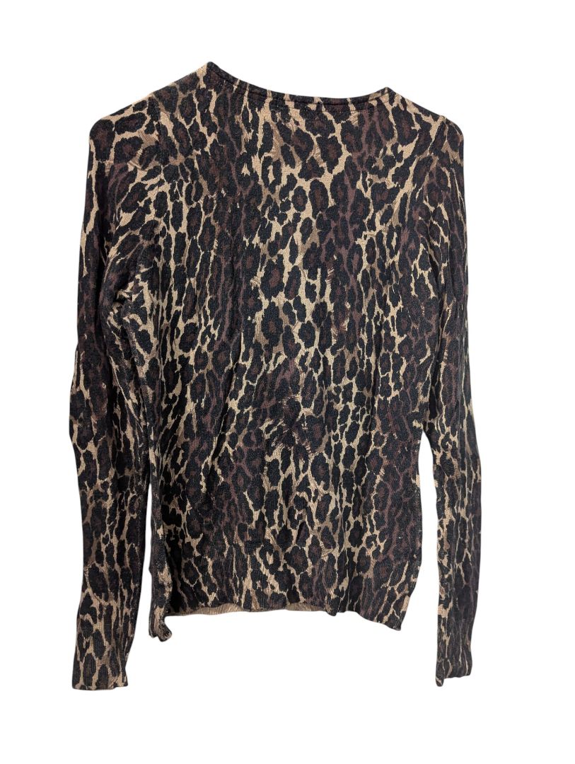 GUESS Leopard Print Button-Up Cardigan
