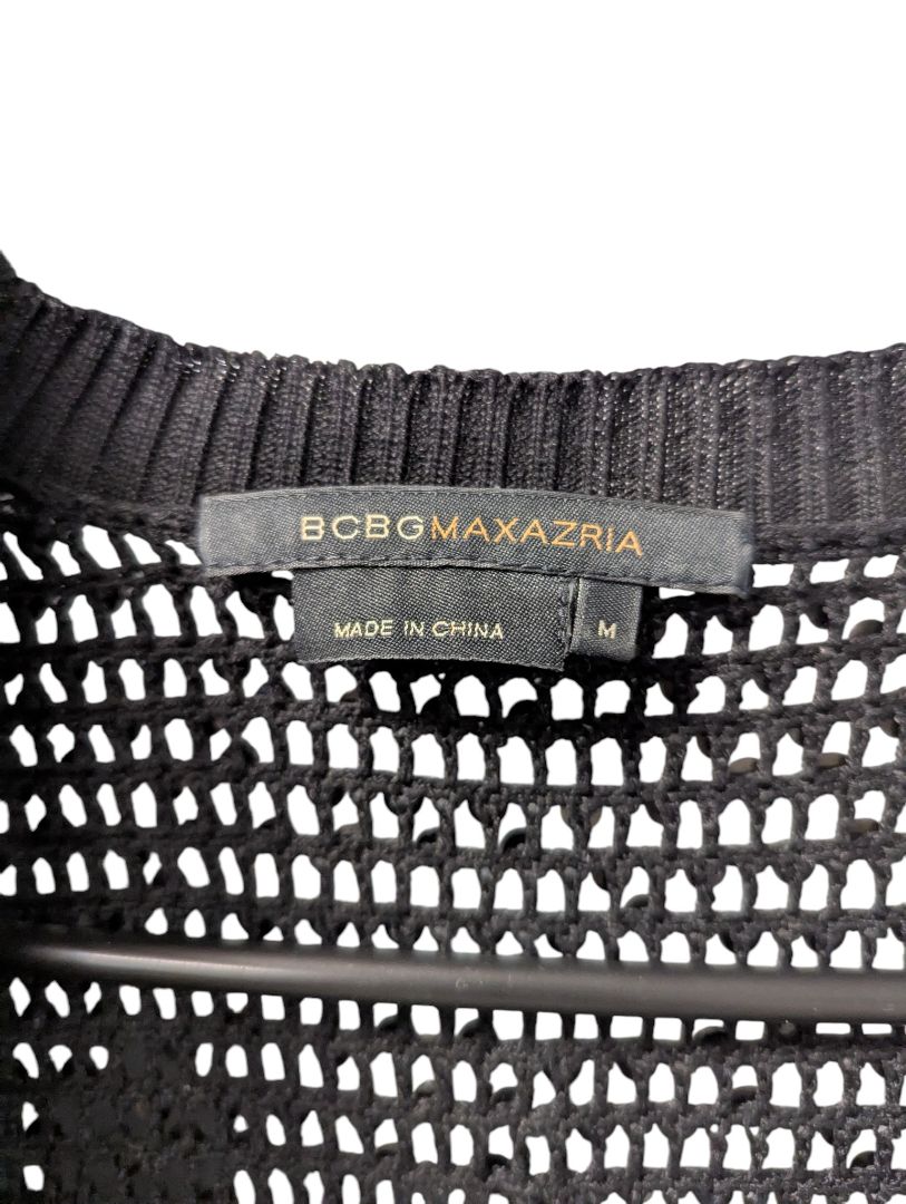 BCBG Max Azria Black Open-Knit Sequin Cardigan (Size M)