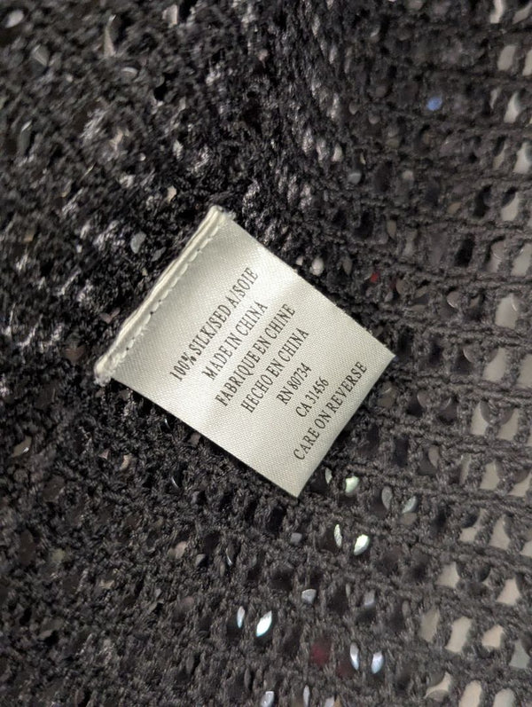 BCBG Max Azria Black Open-Knit Sequin Cardigan (Size M)