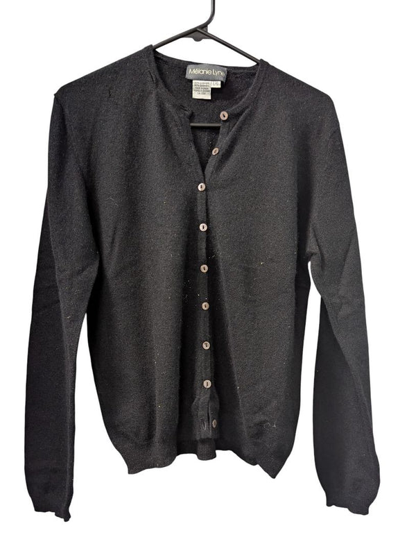 Mélanie Lyne 100% Cashmere Button-Front Cardigan (Size L)