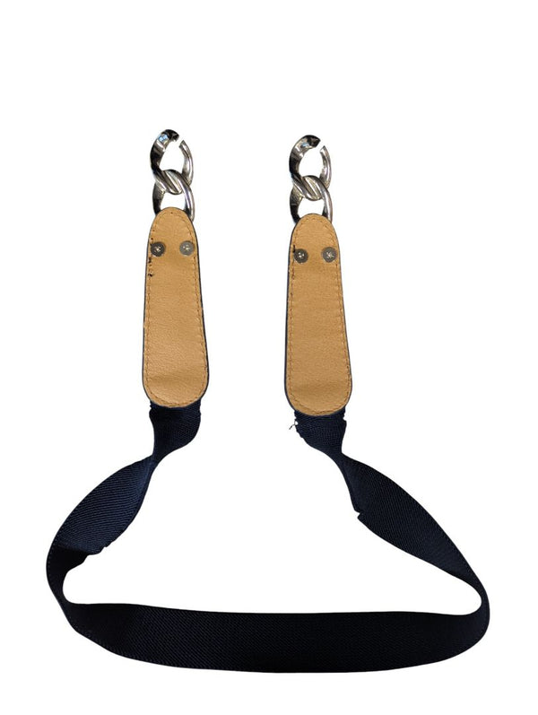 Black Shoulder Strap with Silver Chain Links