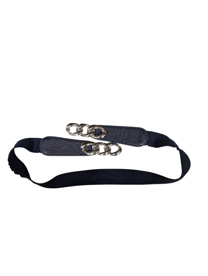 Black Shoulder Strap with Silver Chain Links