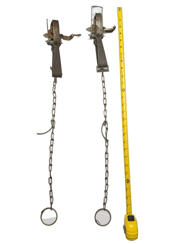 Vintage Steel Spring Leg-Hold Trap Pair