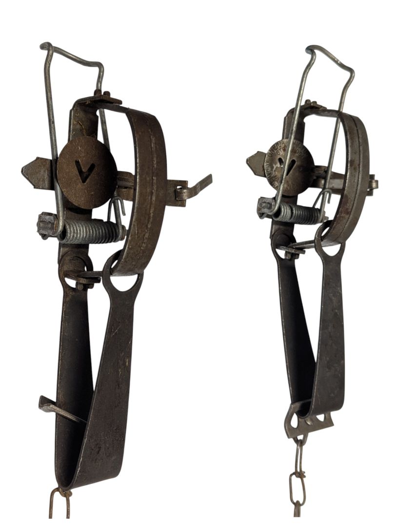 Vintage Steel Spring Leg-Hold Trap Pair