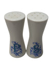 Vintage Blue Monogram “P” & “S” Porcelain Salt and Pepper Shakers