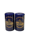 Vintage Québec “Le Château Frontenac” Blue Ceramic Salt & Pepper Shakers