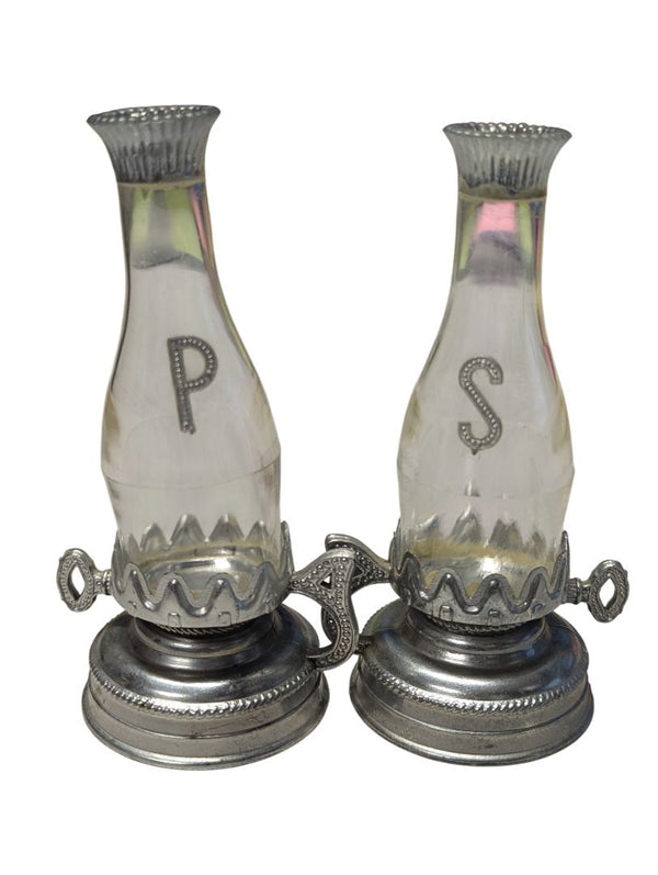 Vintage Hurricane Lamp Salt & Pepper Shakers (Japan, 1950s–1960s)