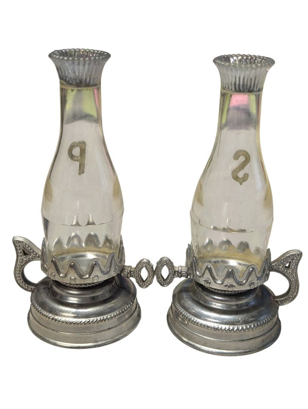 Vintage Hurricane Lamp Salt & Pepper Shakers (Japan, 1950s–1960s)