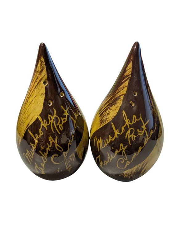 Vintage Muskoka Trading Post Ceramic Salt & Pepper Shakers