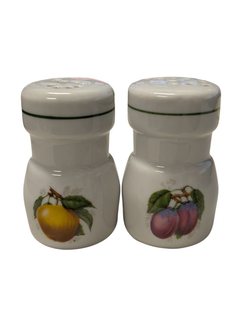 Vintage Fruit Motif Salt & Pepper Shakers