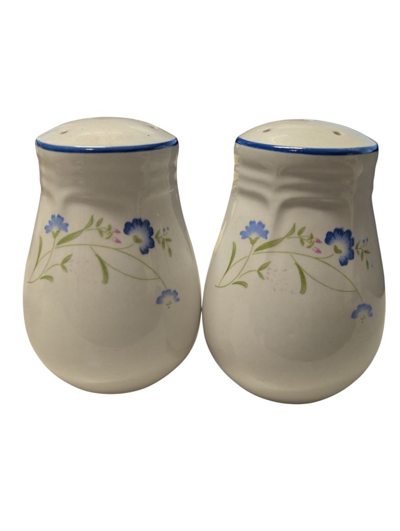Vintage Blue Floral Salt & Pepper Shakers