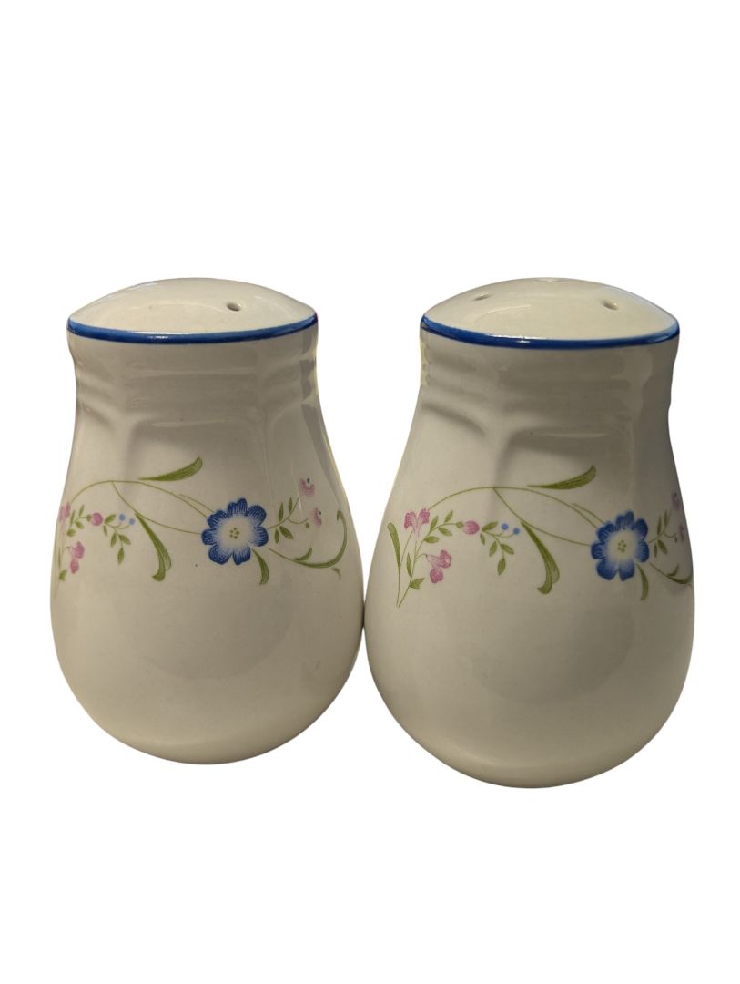 Vintage Blue Floral Salt & Pepper Shakers