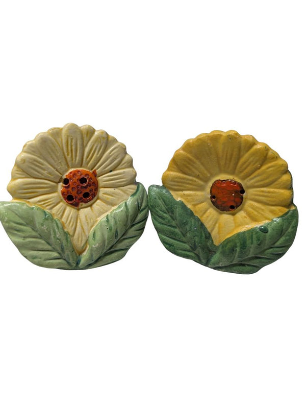 Vintage Daisy Flower Salt & Pepper Shakers