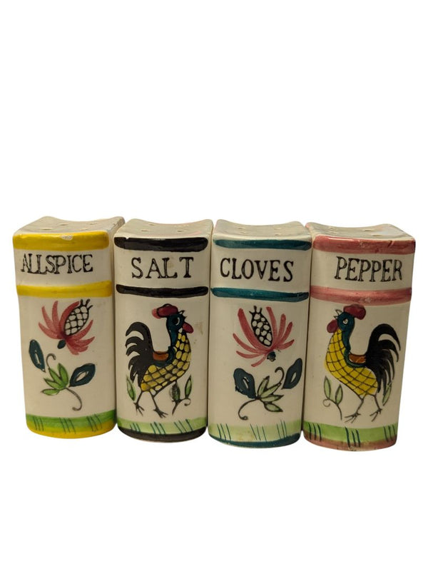 Vintage Rooster Spice Shaker Set