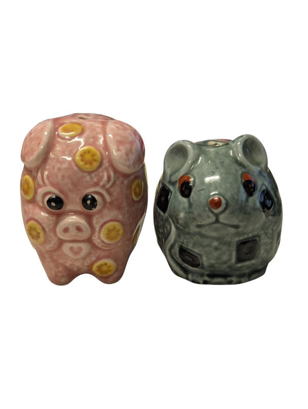 Vintage Pig & Mouse Salt & Pepper Shakers