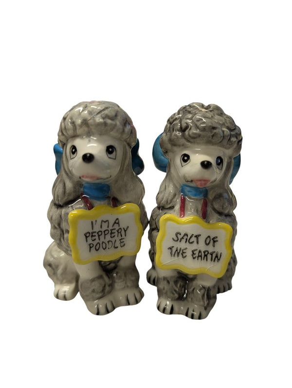 Vintage “Peppery Poodle” & “Salt of the Earth” Shakers