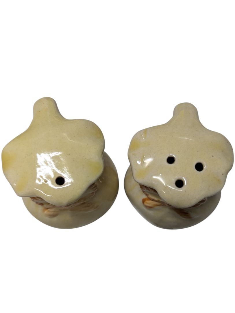 Vintage Yellow Ceramic “Tied Bag” Salt & Pepper Shakers