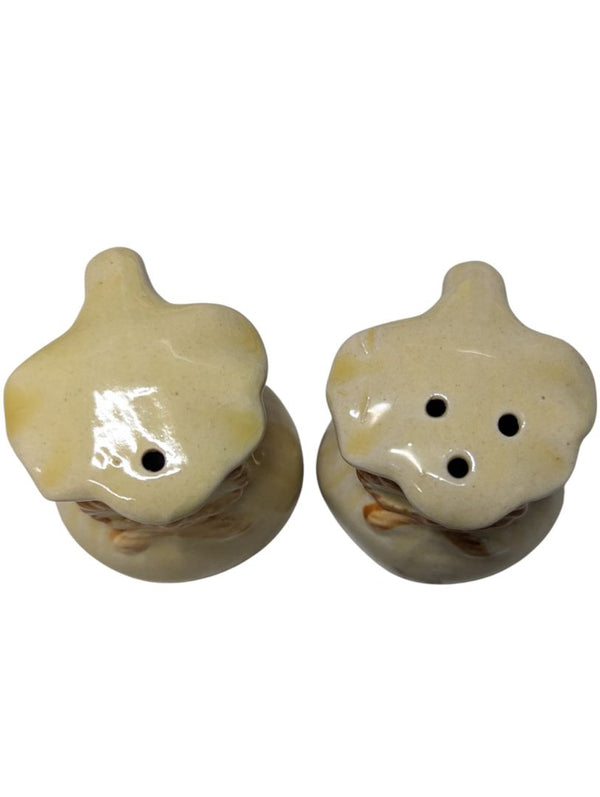 Vintage Yellow Ceramic “Tied Bag” Salt & Pepper Shakers