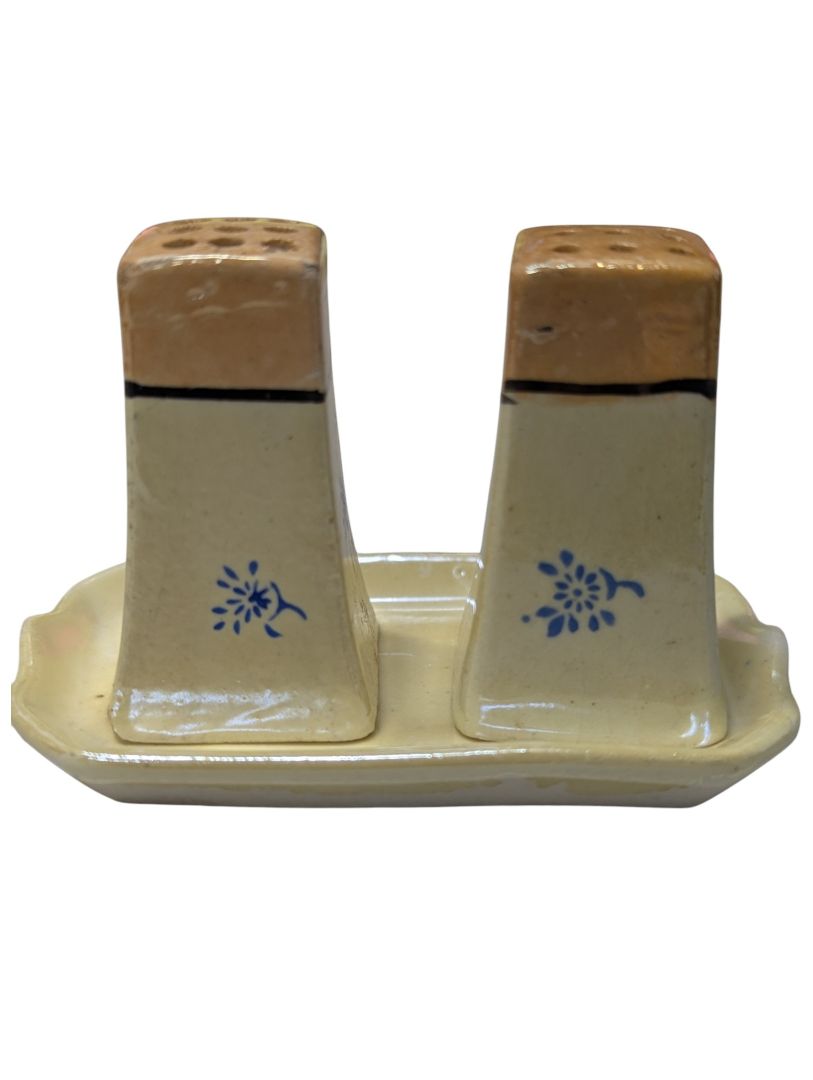 Occupied Japan “Pico” Floral Salt & Pepper Set with Tray